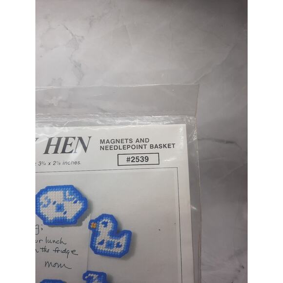 Studio 12 Plastic Canvas Needlepoint Kit Country Hen Magnets and Basket - Picture 3 of 7